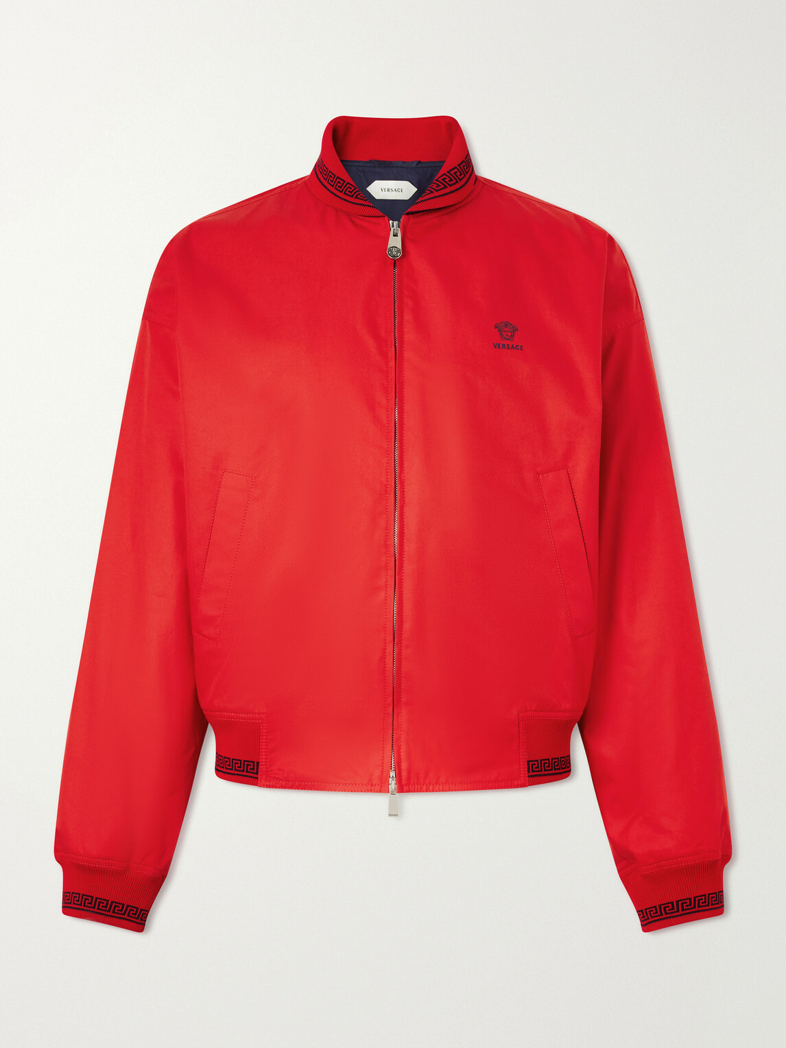 Versace - Logo-Embroidered Cotton Blouson Jacket - Red
