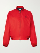 Versace - Logo-Embroidered Cotton Blouson Jacket - Red