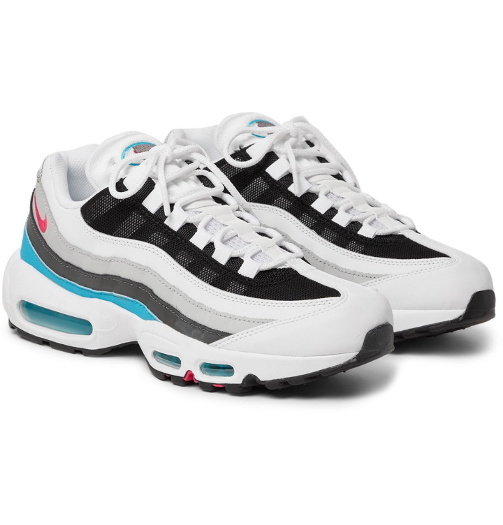 Photo: NIKE - Air Max 95 Panelled Leather and Mesh Sneakers - White