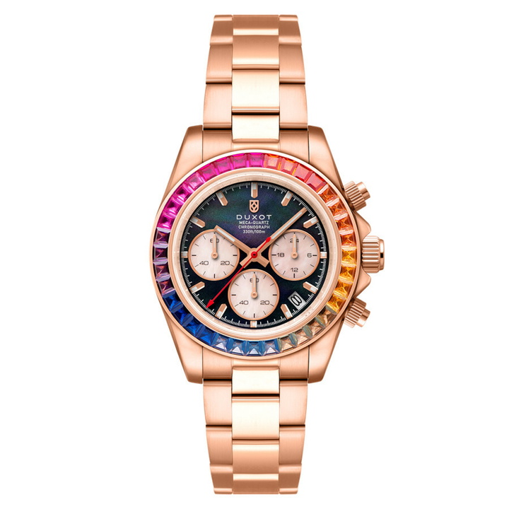 Photo: Duxot Accelero Rainbow Chronograph Quartz Black Dial Mens Watch DX-2064-33