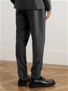 Officine Générale - Pierre Straight-Leg Belted Pleated Wool Suit Trousers - Gray