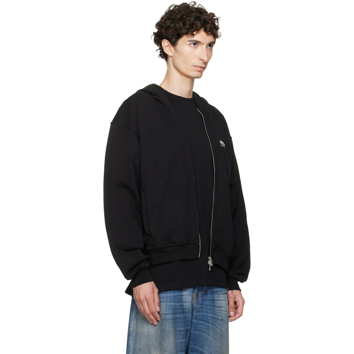 Represent Black Printed 'Owners Club' Zip-Up Hoodie