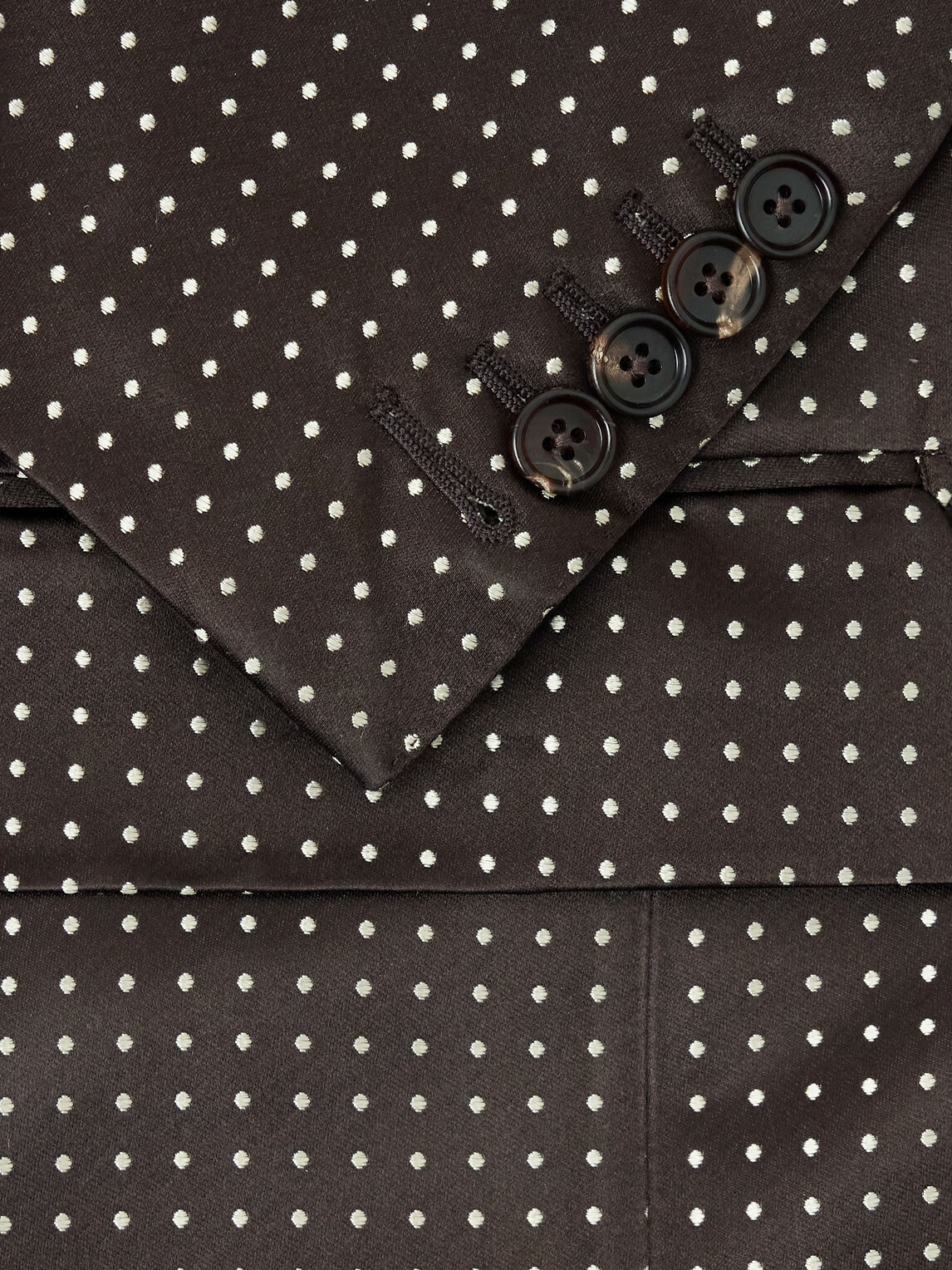 TOM FORD - Double-Breasted Polka-Dot Silk-Satin Tuxedo Jacket - Brown