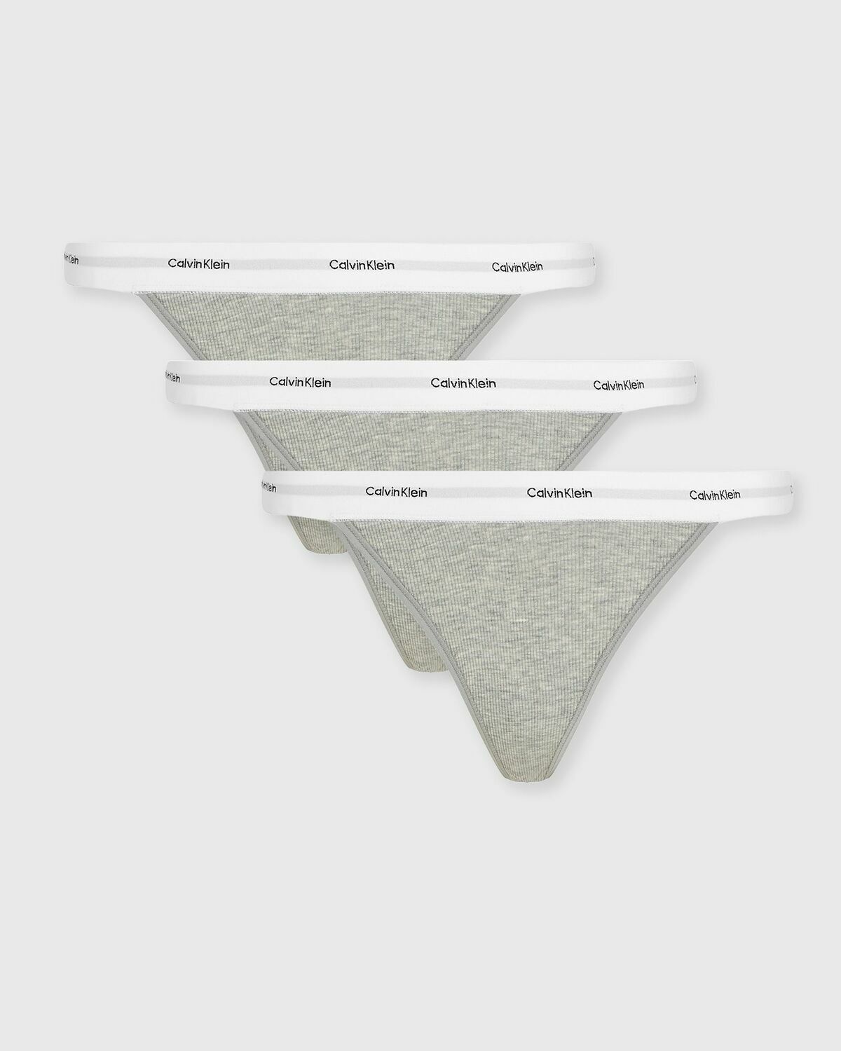 Calvin Klein Underwear COTTON STRETCH RIB (MPP) STRING THONG 3-PACK Grey Womens Panty