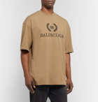 Balenciaga - Logo-Print Cotton-Jersey T-Shirt - Beige