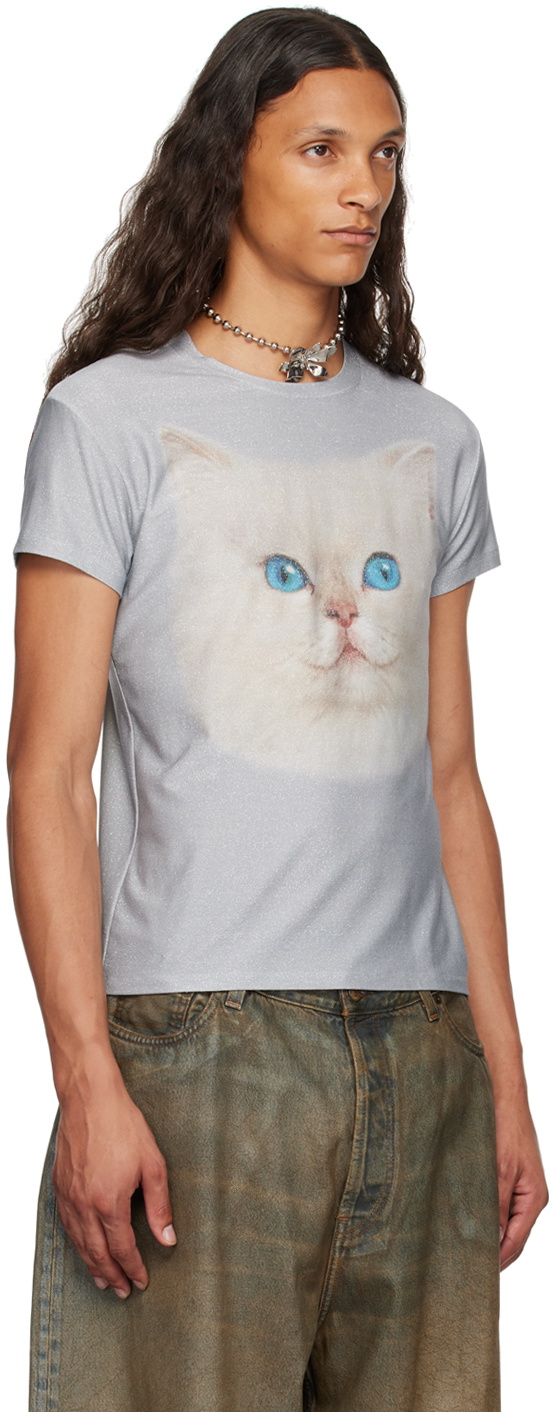 Acne Studios Gray Printed T-Shirt Acne Studios