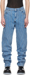 Mugler Blue Spiral Jeans