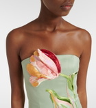 Leo Lin Marilyn floral-appliqué bustier dress