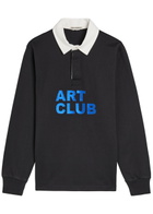 JW Anderson Art Club Rugby Cotton Polo Shirt Black