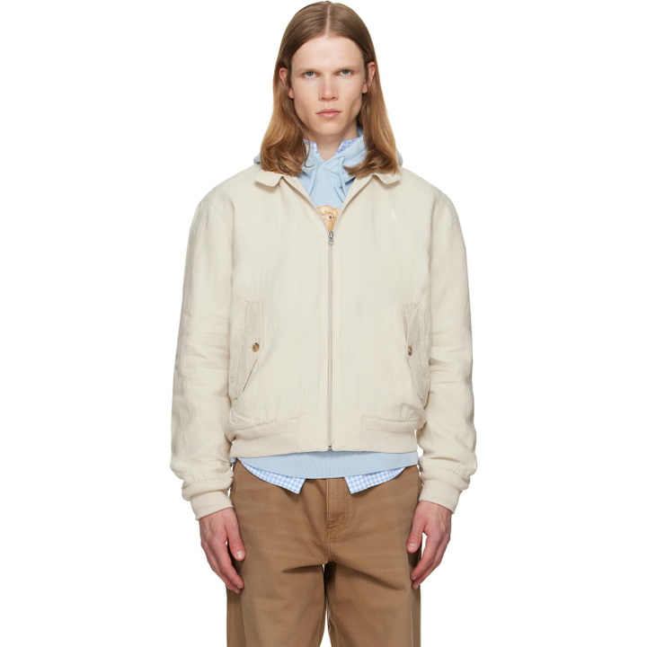Photo: Polo Ralph Lauren Beige Linen Herringbone Windbreaker Jacket