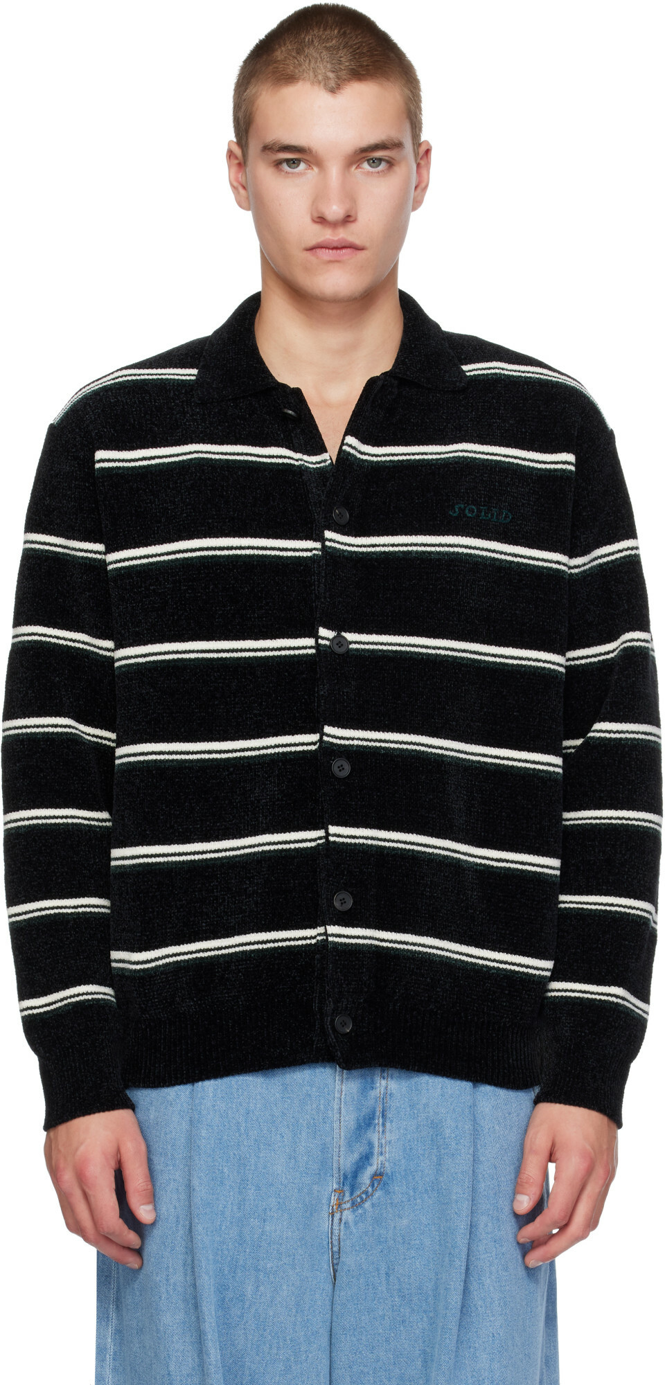 Solid Homme Black Knit Cardigan