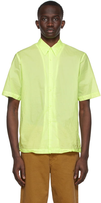 Photo: Dries Van Noten Green Crinkled Nylon Shirt