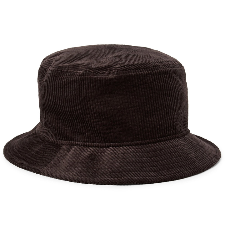 Photo: Acne Studios - Logo-Embroidered Stretch Cotton-Corduroy Bucket Hat - Brown