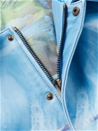 ERL - Printed Leather Blouson Jacket - Blue