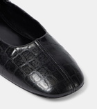 Dries Van Noten Croc-effect leather ballet flats