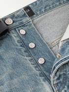 Balenciaga - Straight-Leg Belted Distressed Selvedge Jeans - Blue