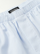 Zegna - Pinstriped Cotton-Poplin Boxer Shorts - Blue