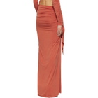 BALMAIN Orange Knotted Split Jersey Maxi Skirt