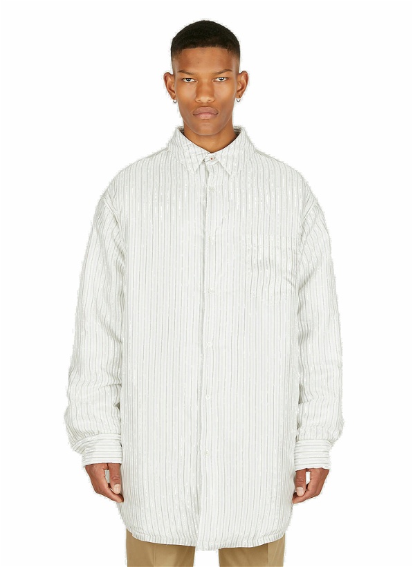 Photo: Padded Striped Shirt in White