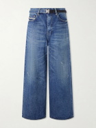 Sacai - BEYONDEXX Wide-Leg Belted Distressed Jeans - Blue
