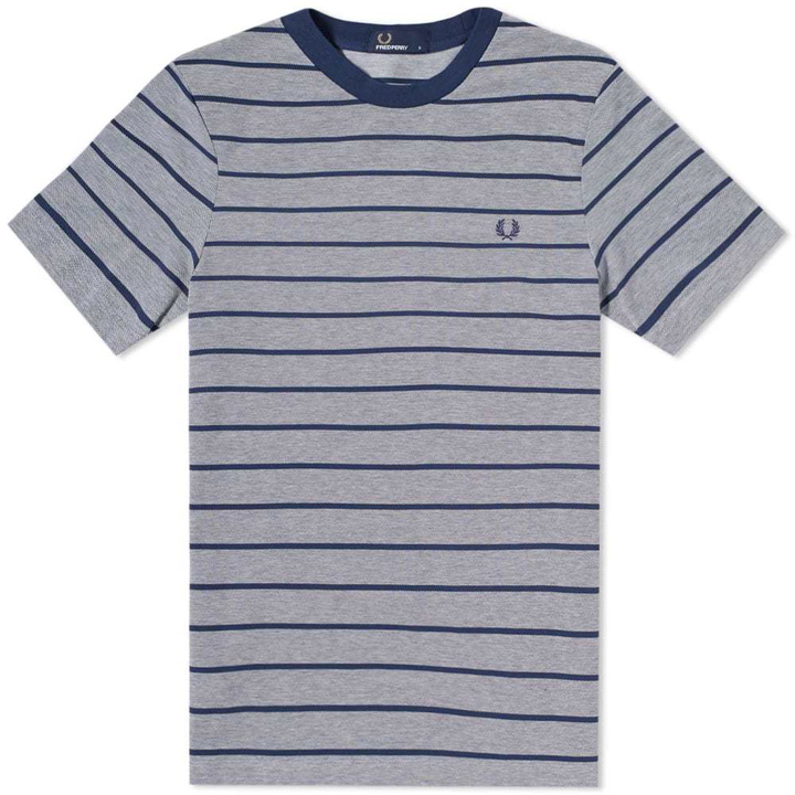 Photo: Fred Perry Oxford Stripe Pique Tee Blue