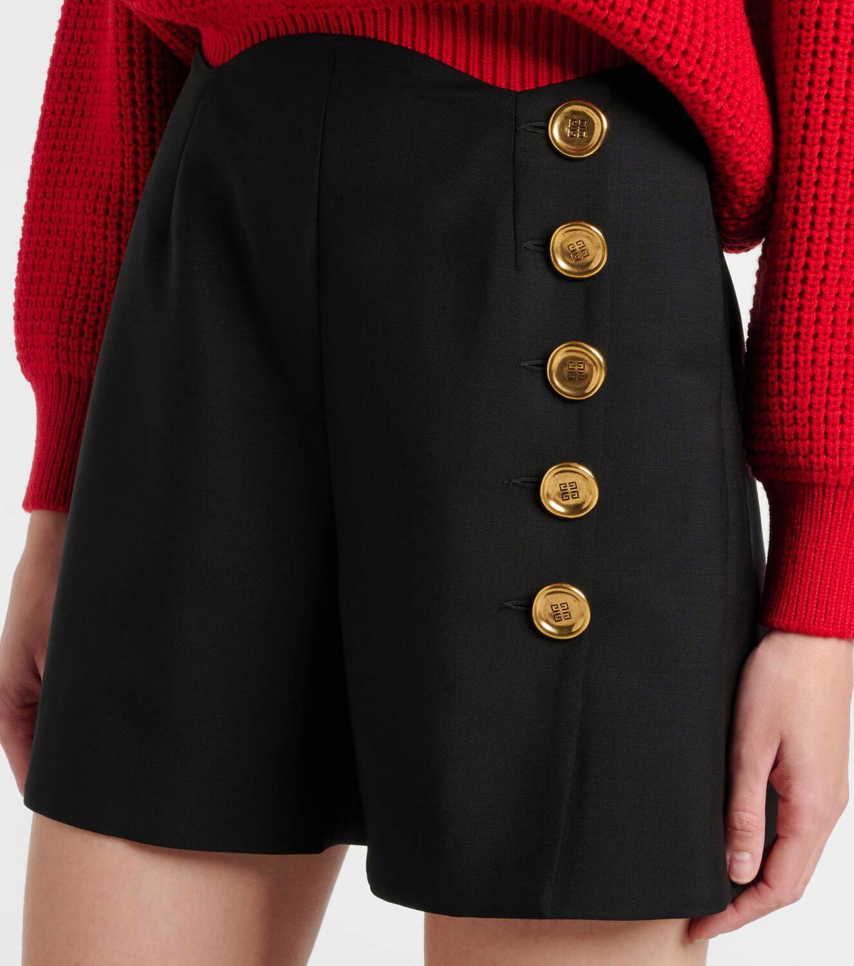 Givenchy Embellished wool and mohair shorts