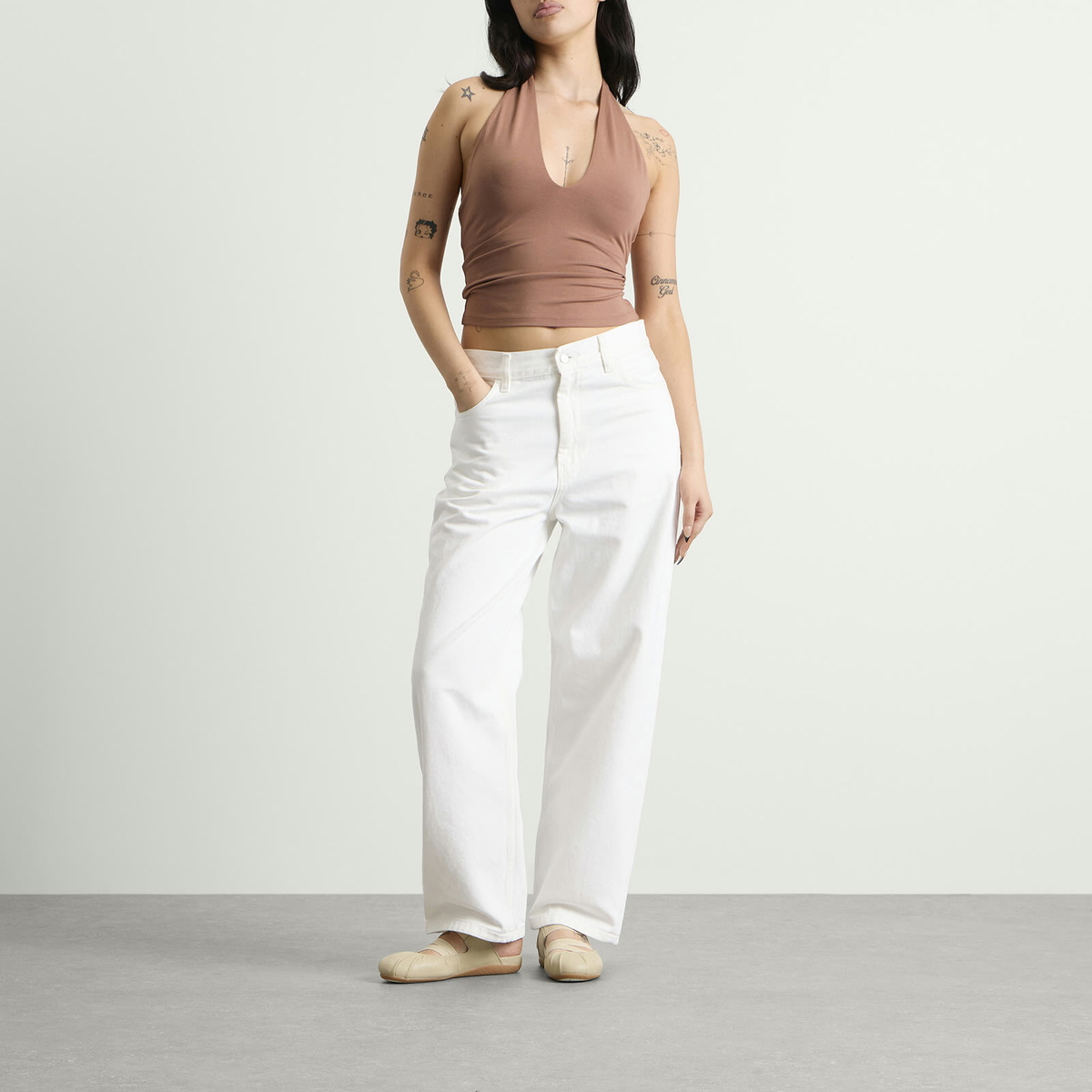SKIMS Women's Smooth Layers Halter Top in Nutmeg