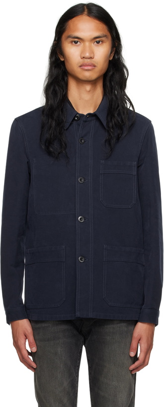 Photo: TOM FORD Navy Double Weft Jacket