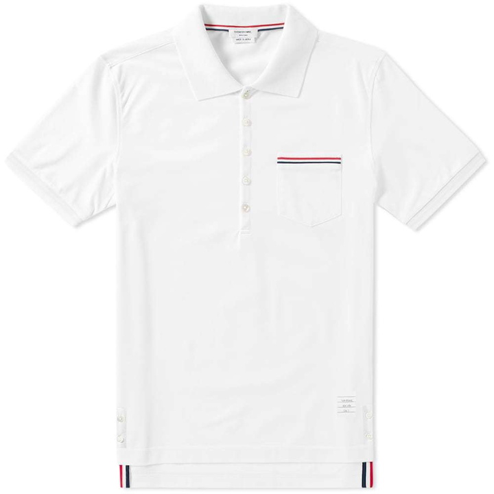 Photo: Thom Browne Mercerised Pique Pocket Polo White