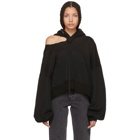 Unravel SSENSE Exclusive Black Cut Chopped Hoodie