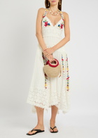Free People Keila Embroidered Cotton-blend Midi Dress Cream