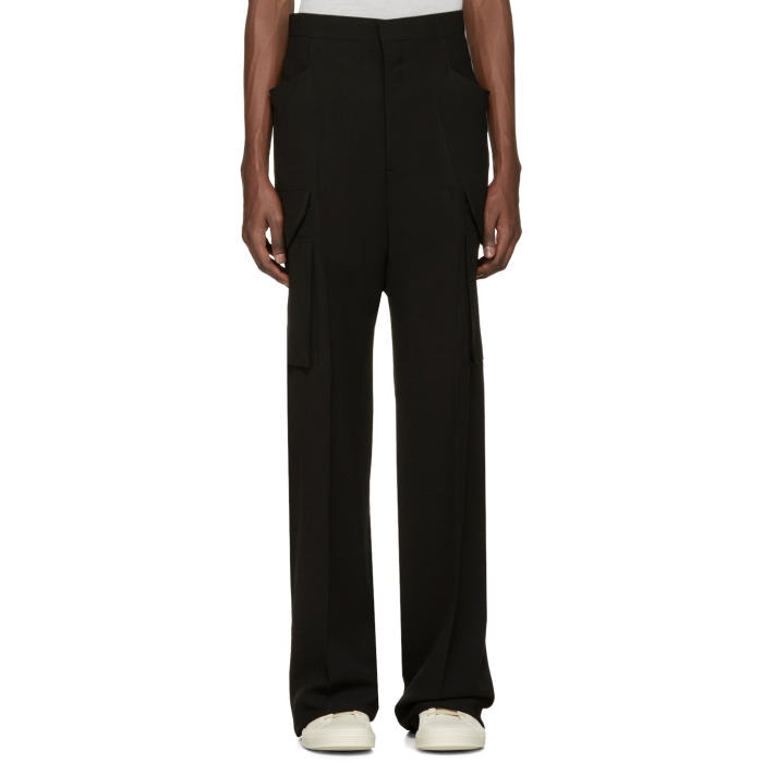 Photo: Rick Owens Black Tailored Flat Cargo Trousers