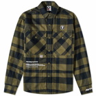 Men's AAPE AAPE Now Check Flannel Shirt in Olive