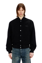 Diesel Bomber jacket in felted wool blend - Jackets Mens in Black