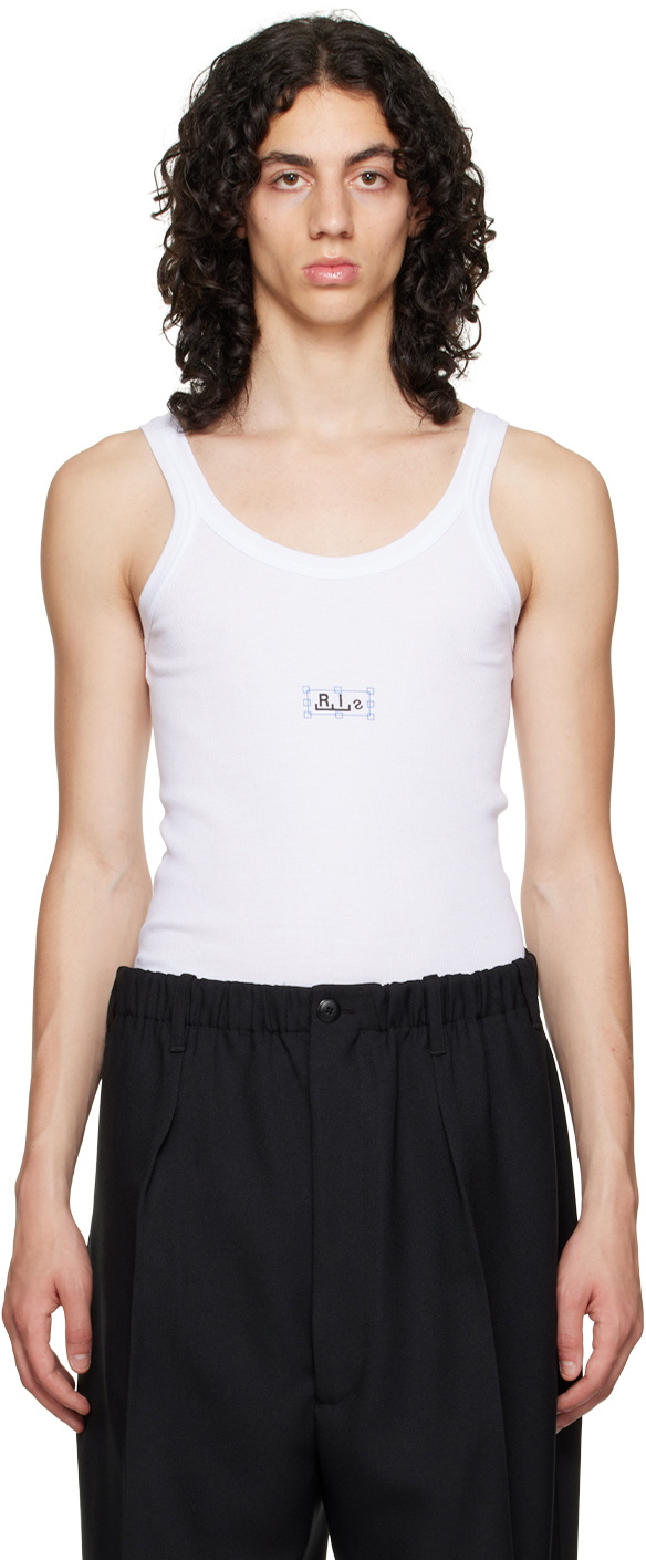 Random Identities White Printed Tank Top