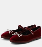 Giambattista Valli Bow-detail velvet ballet flats