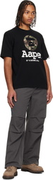 AAPE by A Bathing Ape Black Moonface Camo T-shirt
