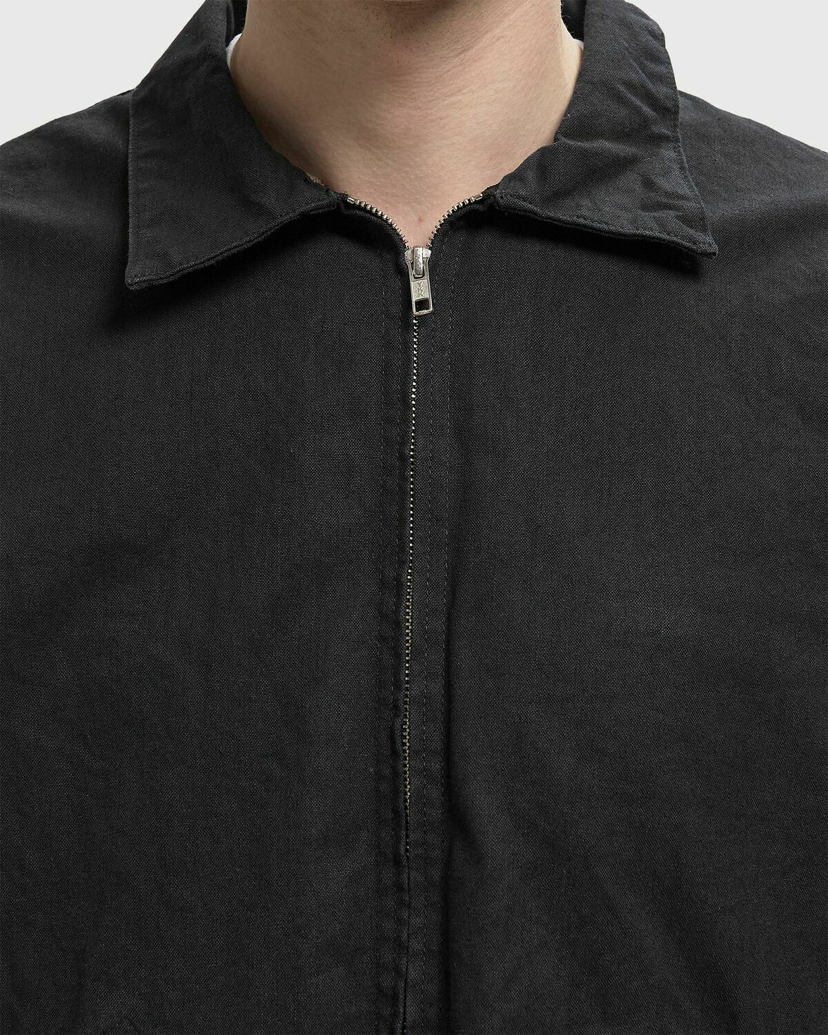 Nudie Jeans Blake Zip Jacket Duck Canvas Black Mens Windbreaker
