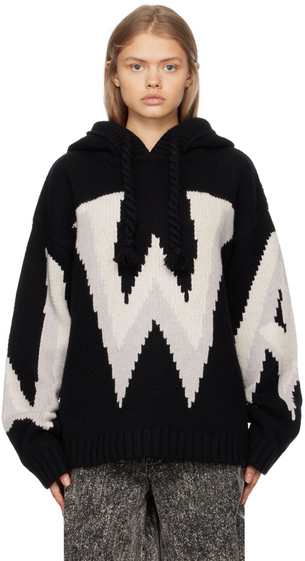 Photo: JW Anderson Black & Off-White Gothic Chunky Hoodie