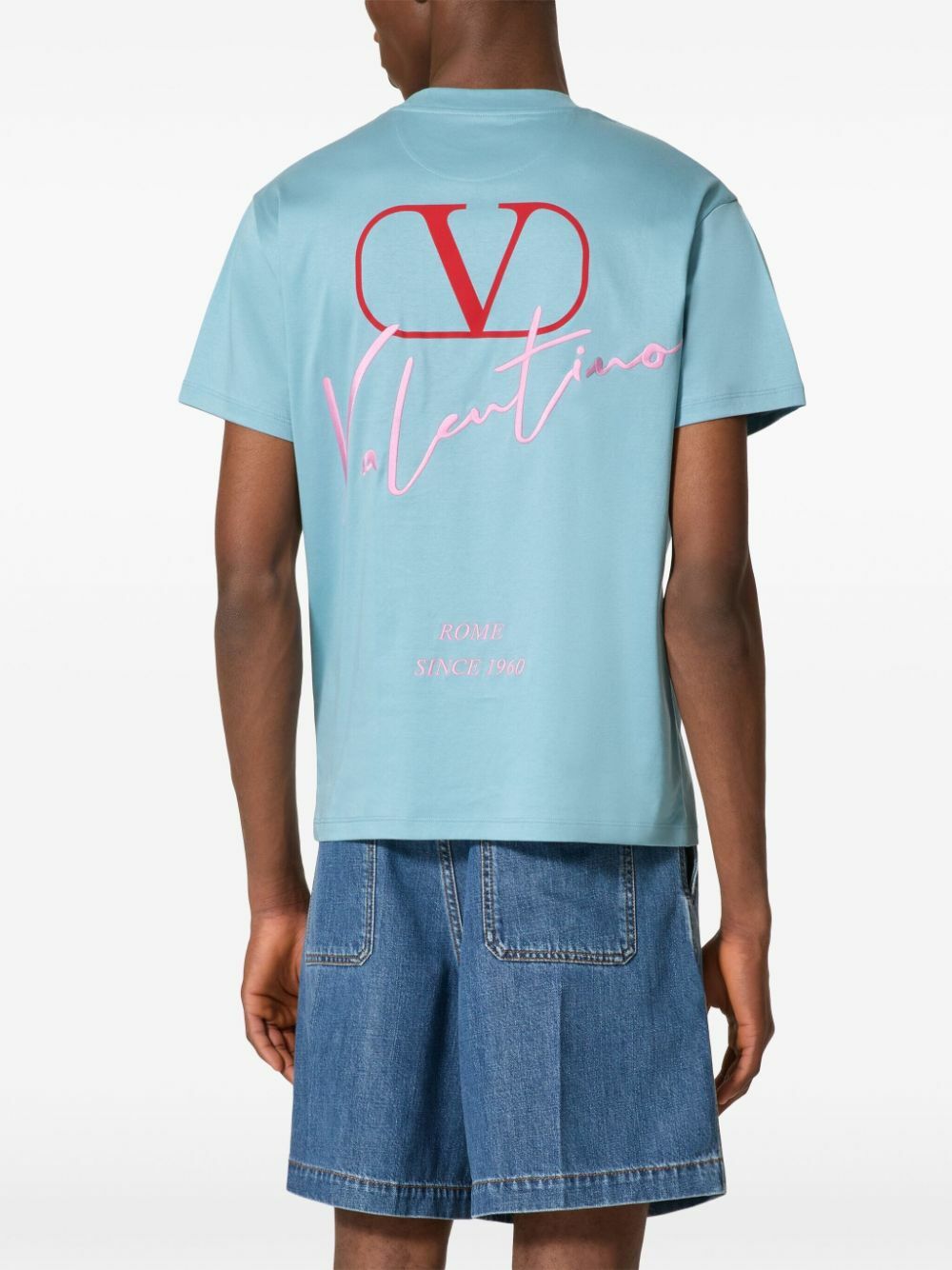 Tシャツ・カットソー VALENTINO Valentino Garavani 'VLogo' T-shirt New Auth Valentino Garavani Men Big V Front Logo T-shirt