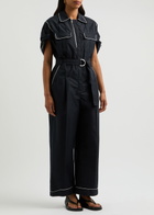 3.1 Phillip Lim Belted Cotton-blend Jumpsuit Black