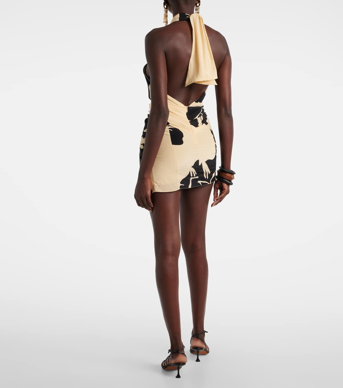 Johanna Ortiz Halterneck floral silk minidress