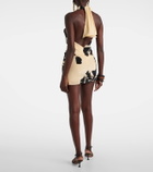 Johanna Ortiz Halterneck floral silk minidress