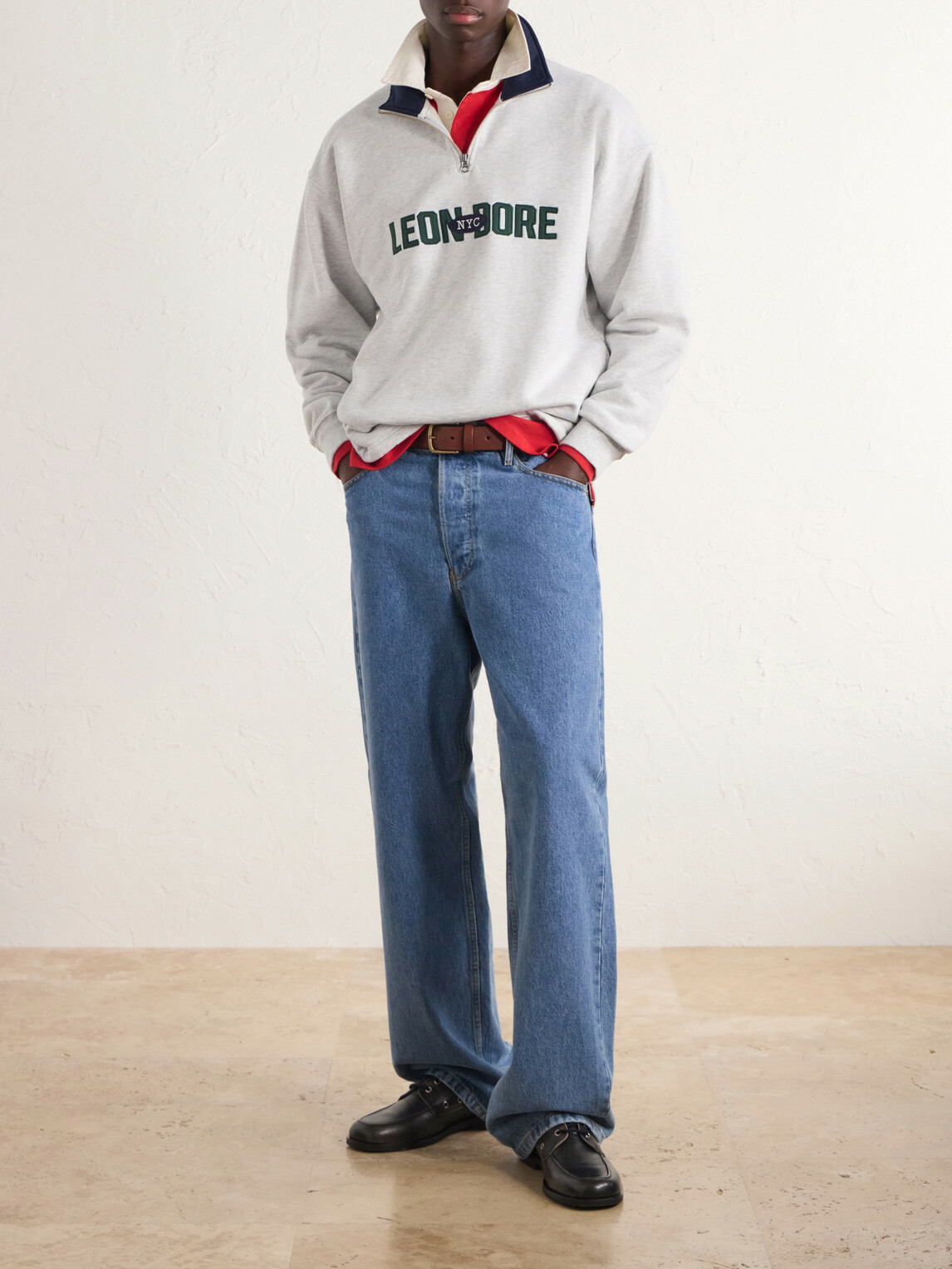 Aimé Leon Dore - Logo-Appliquéd Cotton Half-Zip Sweatshirt - Gray
