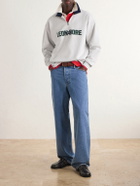 Aimé Leon Dore - Logo-Appliquéd Cotton Half-Zip Sweatshirt - Gray