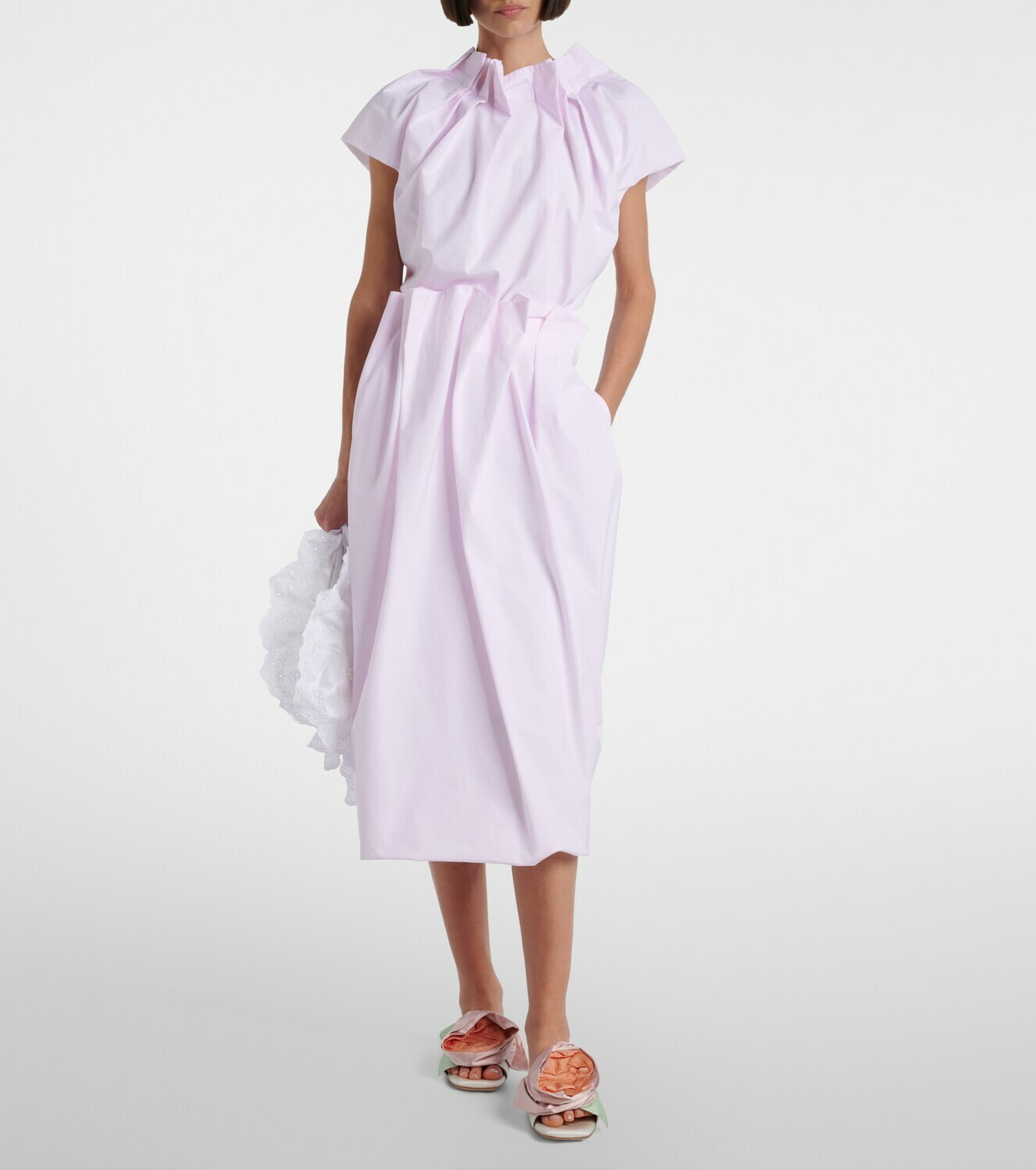 Simone Rocha Floral-appliqué satin slides