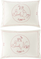 Bode Two-Pack Off-White Night & Day Pillowcase Set