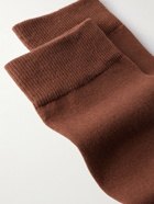 Sunspel - Stretch Cotton-Blend Socks - Brown