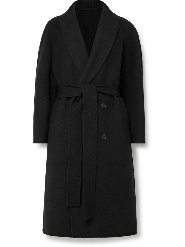 Photo: The Row - Ferro Belted Double-Breasted Wool-Blend Coat - Black
