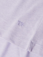 TOM FORD - Logo-Embroidered Cotton-Blend Jersey T-Shirt - Purple